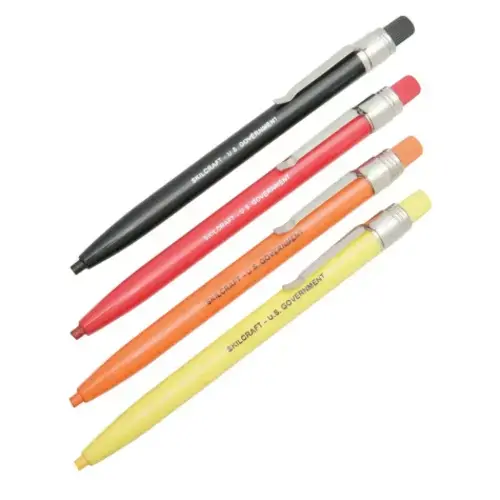 CHINA MARKER BLACK - 6 / PACK .WITH POCKET CLIP